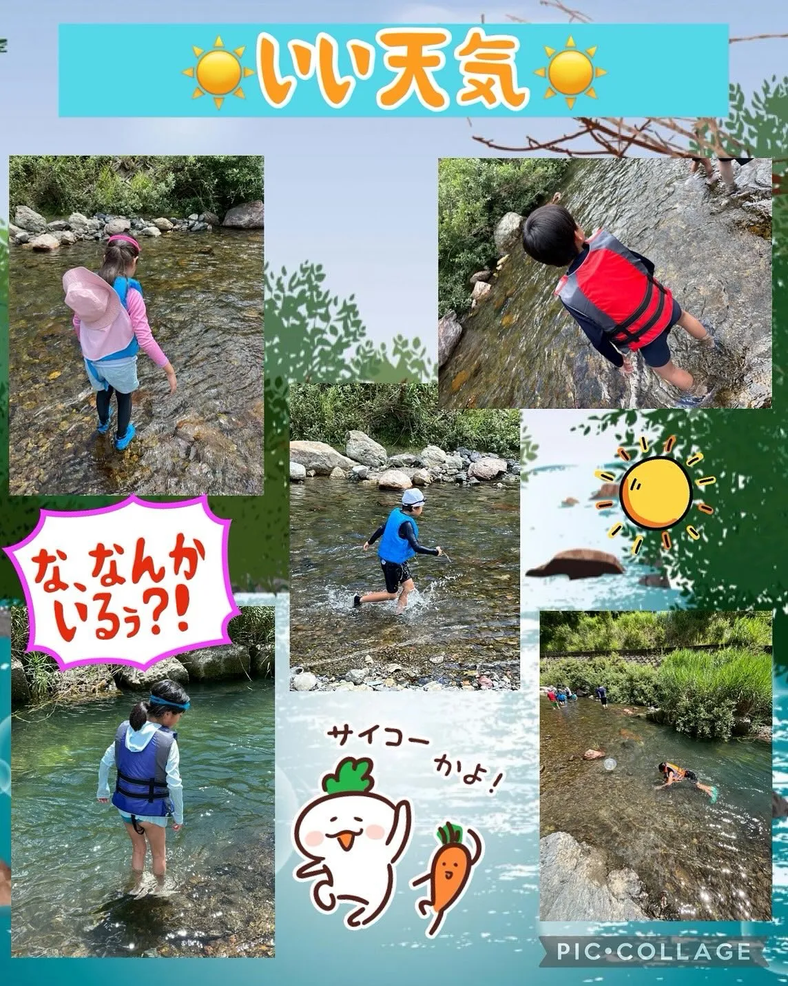 川🏞️で思いっきし遊んだよ（野外活動）